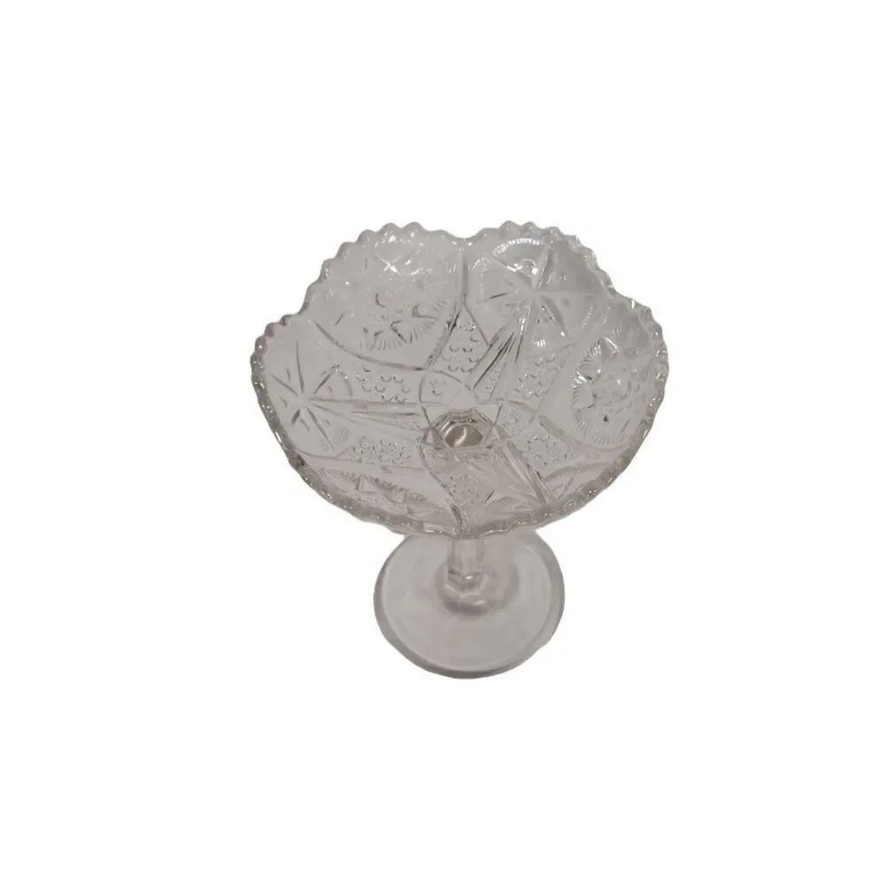 Vintage Tall Pressed Glass Candy Dish